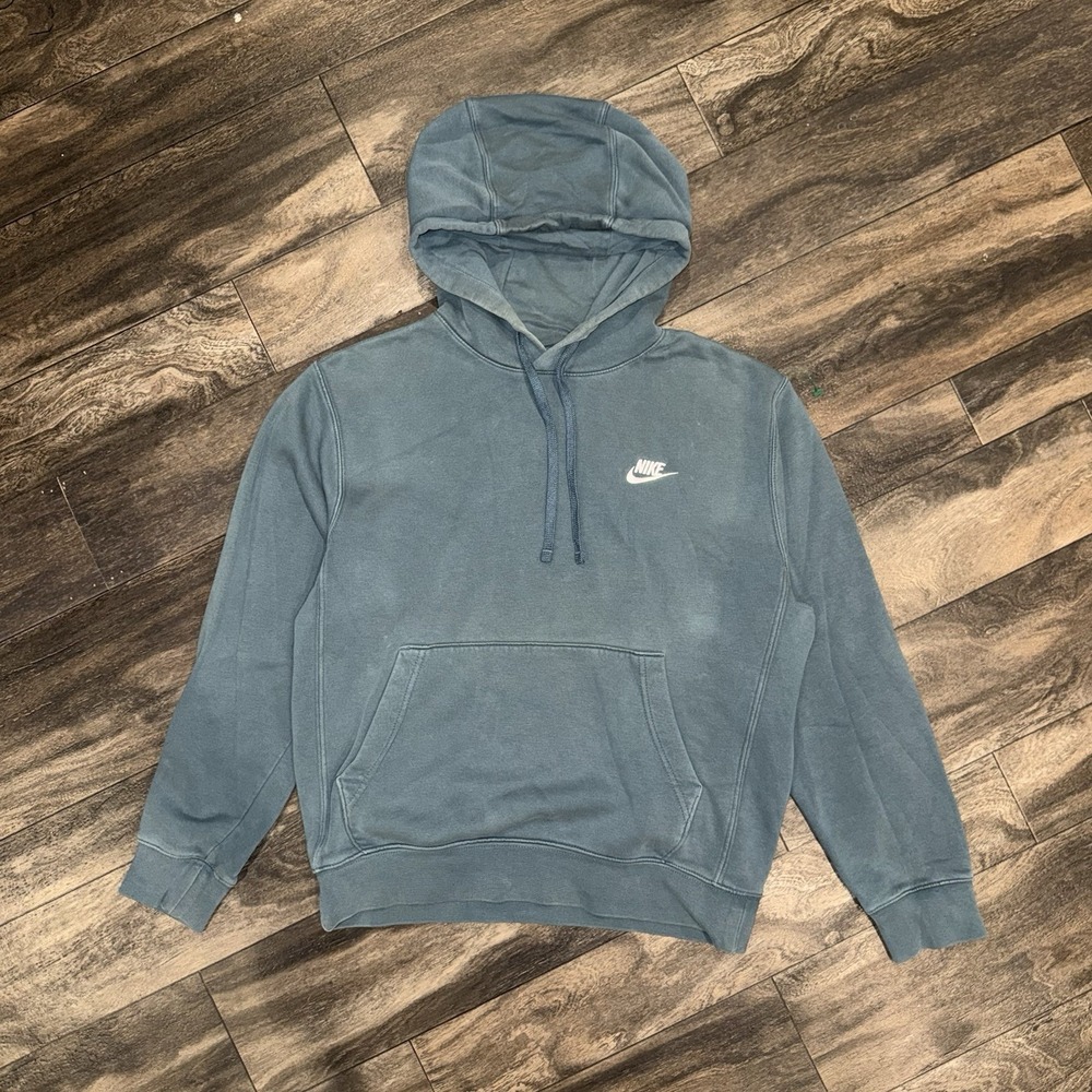 Nike Sportswear Club Fleece Pullover Hoodie Long-Sleeve Men's Small Teal Casual